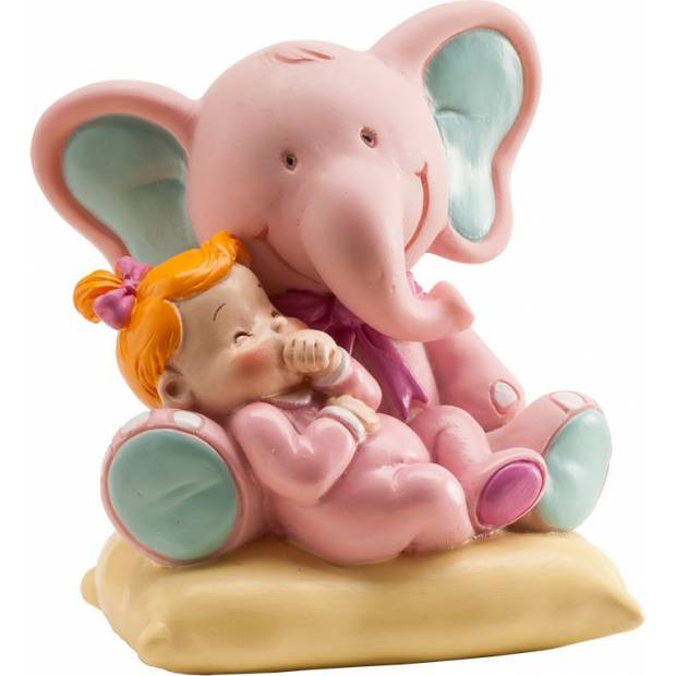 Figurka na dort holčička se slonem - Dekora