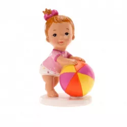 Figurka na dort holčička s míčem 10x7cm - Dekora