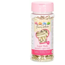 Cukrové tyčky 2cm zlaté 70g - FunCakes