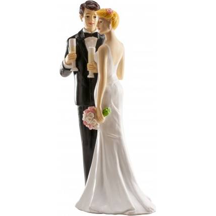 Svatební figurka na dort 16cm slavnostní přípitek - Dekora