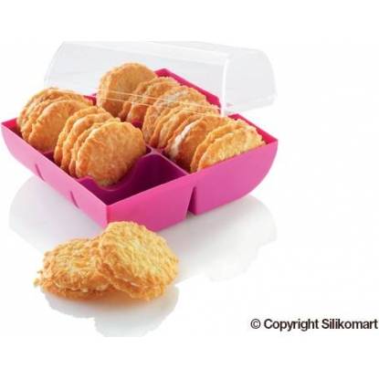 Plastová krabička na sušenky růžová - Silikomart