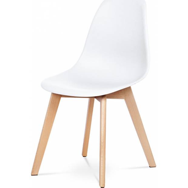 Jídelní židle, bílý plast, masiv buk CT-611 WT Art