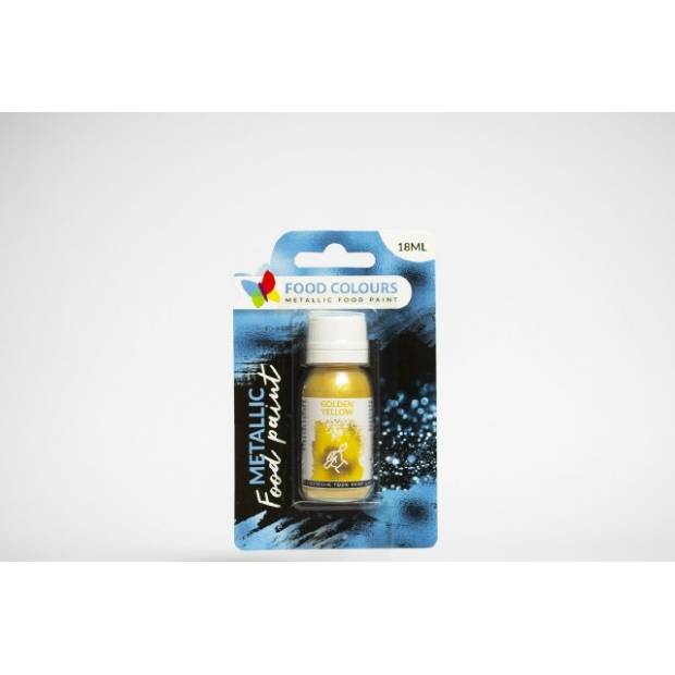 Tekutá metalická barva Golden Yellow (18 ml) - Food Colours