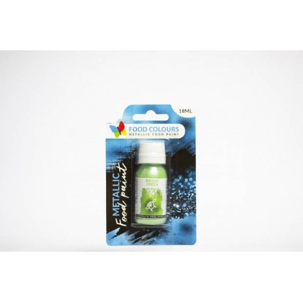 Tekutá metalická barva Bright Green (18 ml) - Food Colours