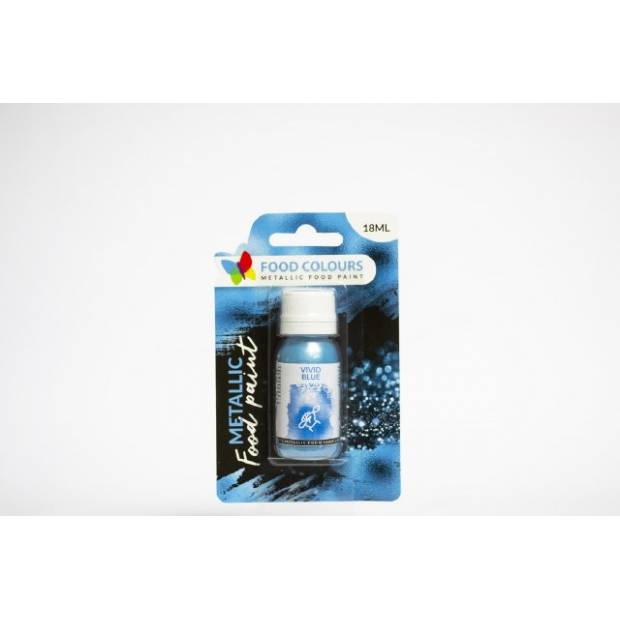 Tekutá metalická barva  Vivid Blue (18 ml) modrá - Food Colours