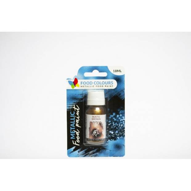 Tekutá metalická barva Rustic Brown (18 ml) - Food Colours