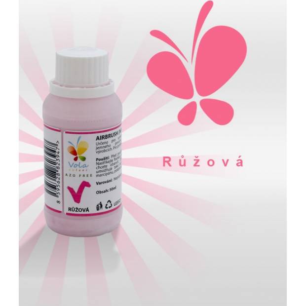 Barva tekutá do tuků a čokolád Airbrush AF (růžová) 50 ml - Vola colori