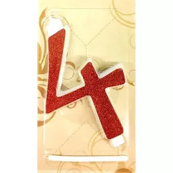 Svíčka velká červená číslo 4 6532 dortis