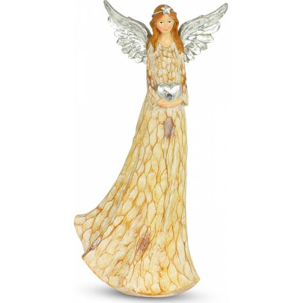 Anděl - stříbrná křídla, dekorace z polyresinu AV4614 Art