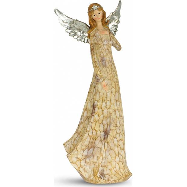 Anděl - stříbrná křídla, dekorace z polyresinu AV4642 Art