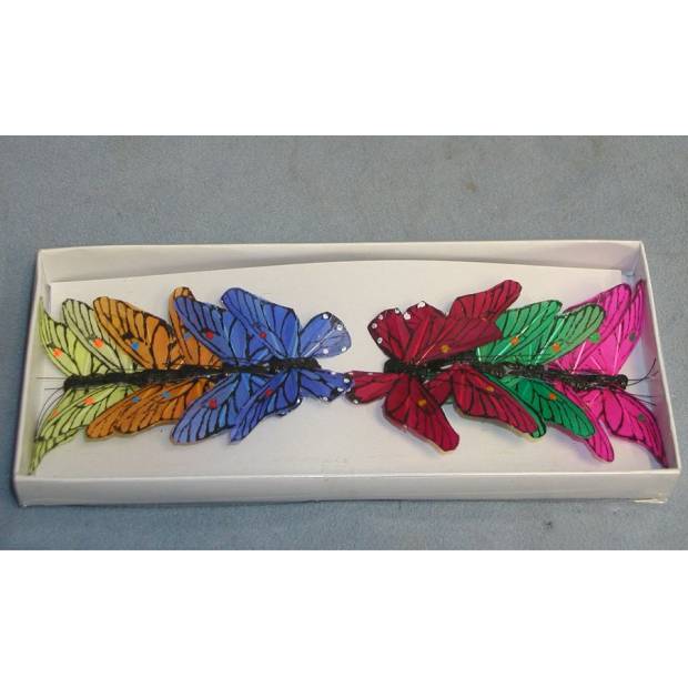 Dekorační motýl 5.5cm, mix barev. Cena za 12ks. FH0561-A-F Art