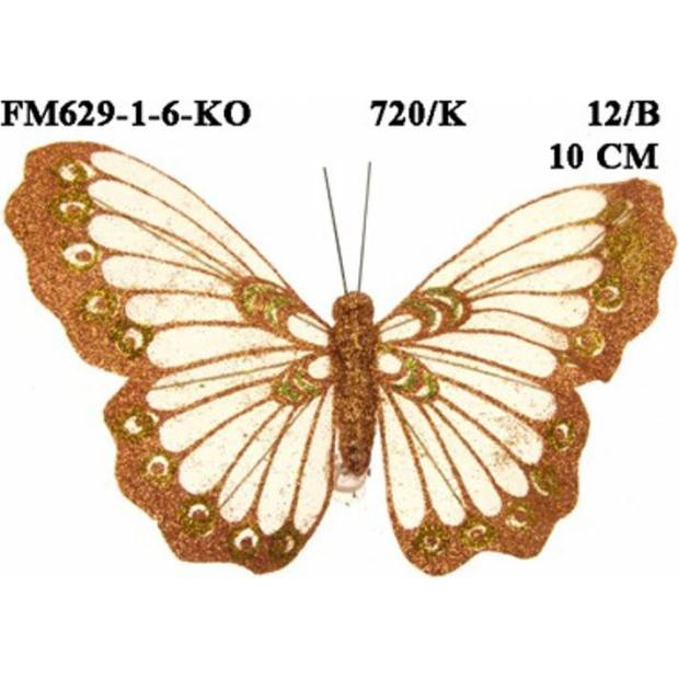 Dekorační motýl, cena za krabičku (12ks) FM629-1-6-KO Art