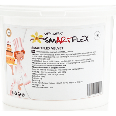 Smartflex WHITE Velvet Vanilka 4 kg (Potahovací a modelovací hmota na dorty) 0111 dortis