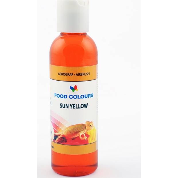Airbrush barva tekutá Food Colours Sun Yellow (135 ml) Zářivě žlutá 3180 dortis