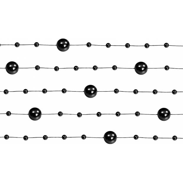 Perlová girlanda černá 130 cm (5 ks) GP12 dortis
