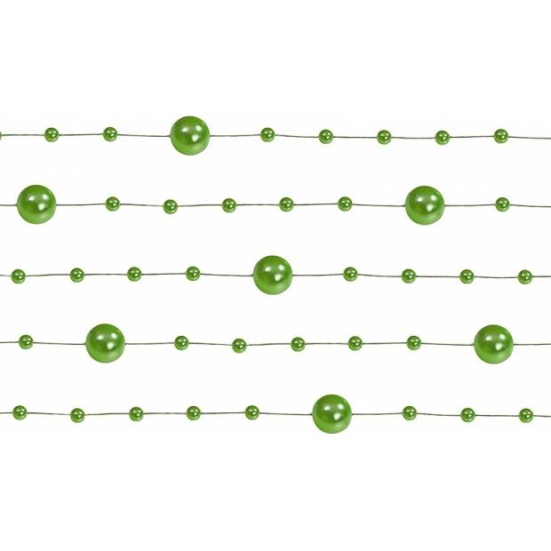Perlová girlanda zelená 130 cm (5 ks) GP17 dortis