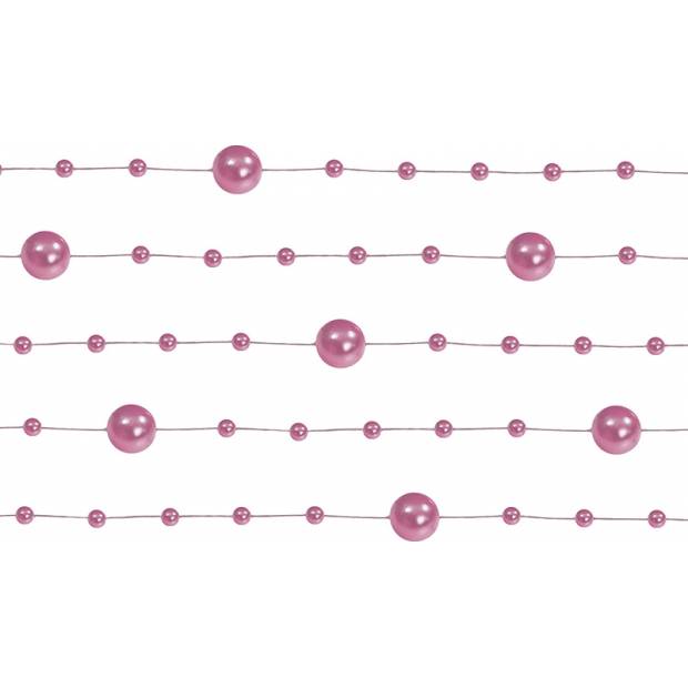 Perlová girlanda růžová 130 cm (5 ks) GP26 dortis