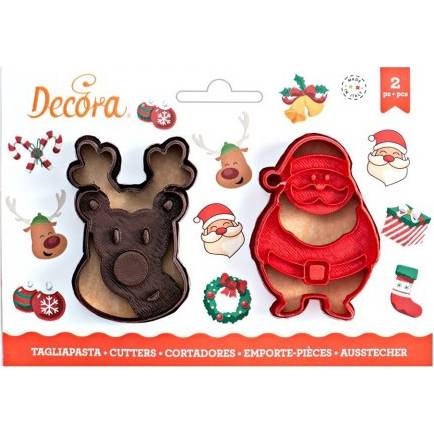 Vykrajovátko sob a Santa Claus 8cm - Decora