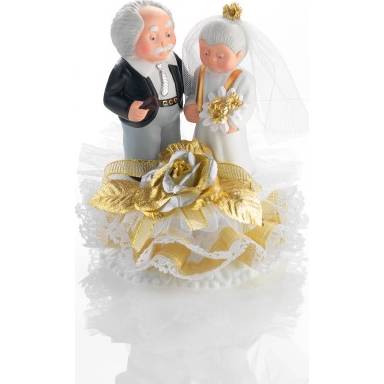 Svatební figurka na dort - zlatá svatba - Gunthart