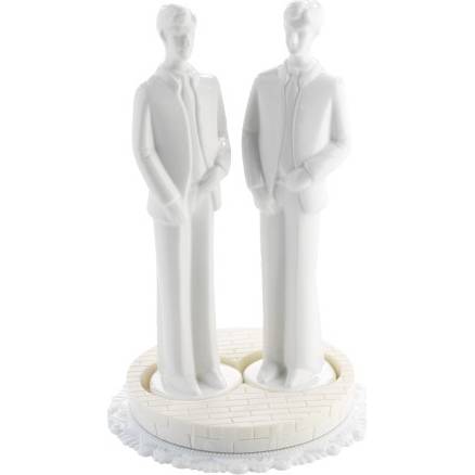 Svatební figurka na dort bílá - GAY - Gunthart
