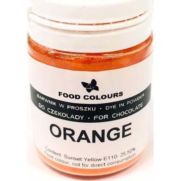 Prášková barva do čokolády Food Colours Orange (20 g) WS-P-205 dortis