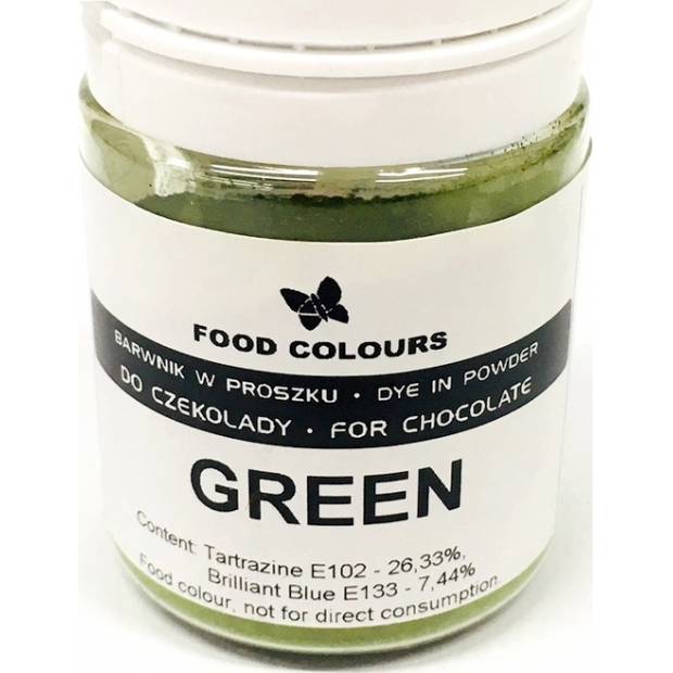Prášková barva do čokolády Food Colours Green (20 g) WS-P-225 dortis