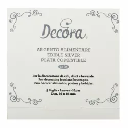 Stříbrné listy 5ks 86x86mm - Decora