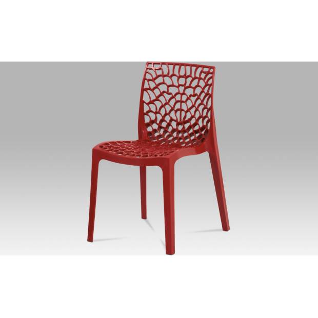 Jídelní židle, červená plast CT-820 RED Art