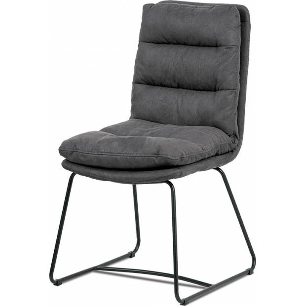 Jídelní židle, šedá látka, kov černý matný HC-460 GREY2 Art