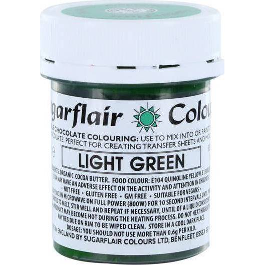 Barva do čokolády na bázi kakaového másla Sugarflair Light Green (35 g) C308 dortis