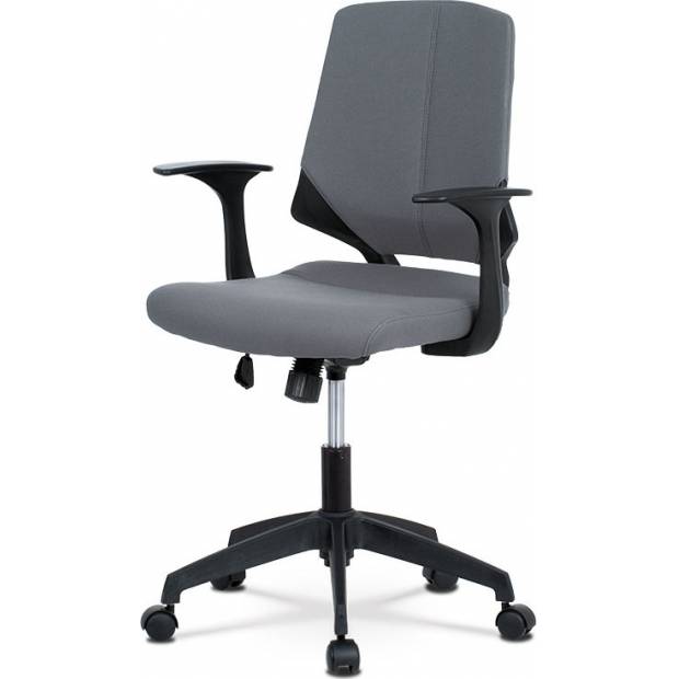 Juniorská kancelářská židle, potah šedá látka, černý plast, houpací mechanismus KA-R204 GREY Art