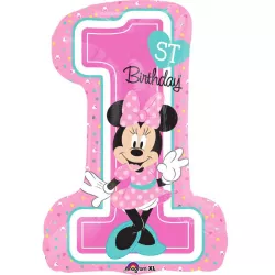 Fóliový balónek číslo 1 Minnie 71x48cm - Amscan