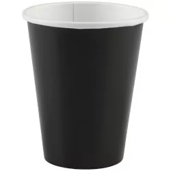 Kelímky papírové 8ks černé 266ml - Amscan