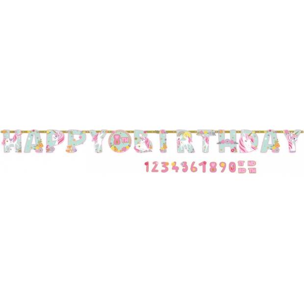 Girlanda happy birthday Unicorn 320x25,4cm - Amscan