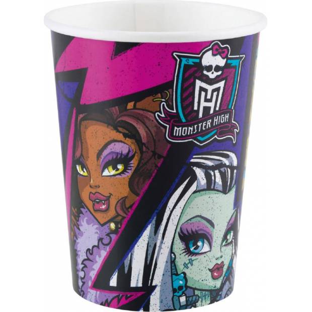 Kelímky papírové 8ks Monster High 266ml - Amscan