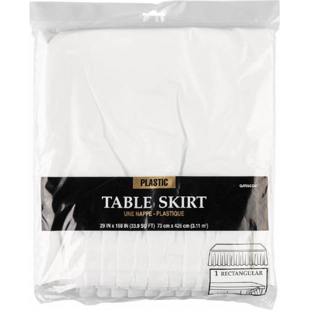 Rautová sukně na stůl bílá 426 x73cm - Amscan