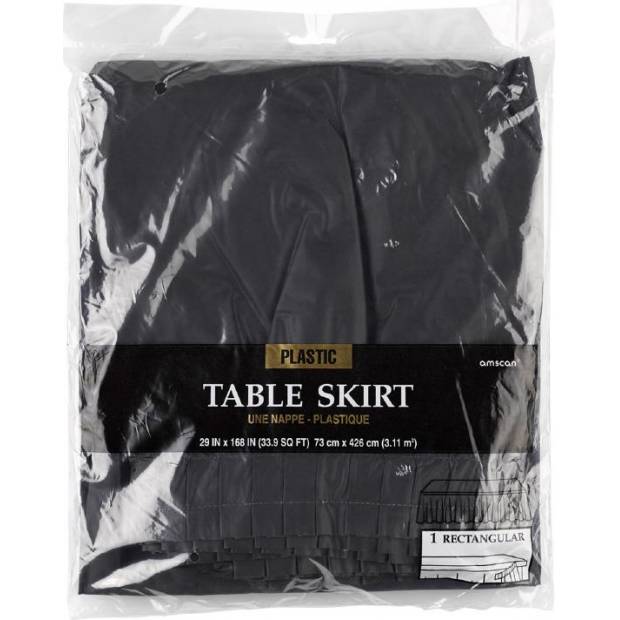 Rautová sukně na stůl  černá 426 x73cm - Amscan