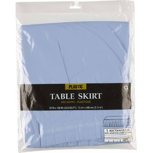 Rautová sukně na stůl pastelově modrá 426 x73cm - Amscan