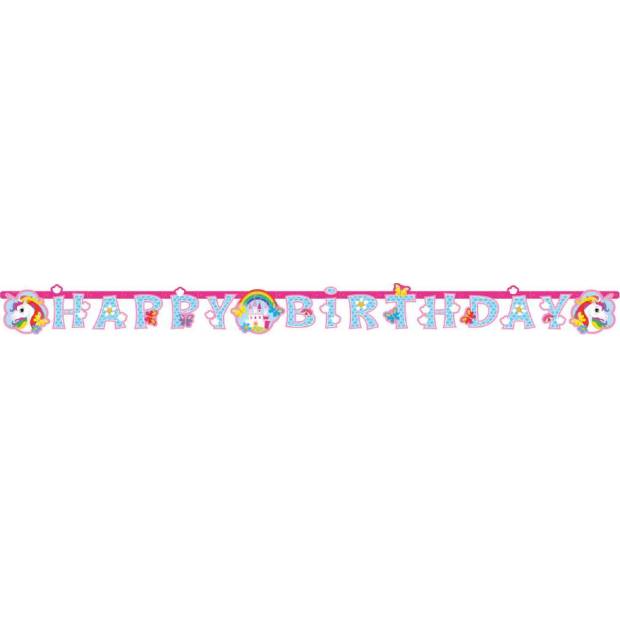 Girlanda happy birthday Unicorn 180x15cm - Amscan