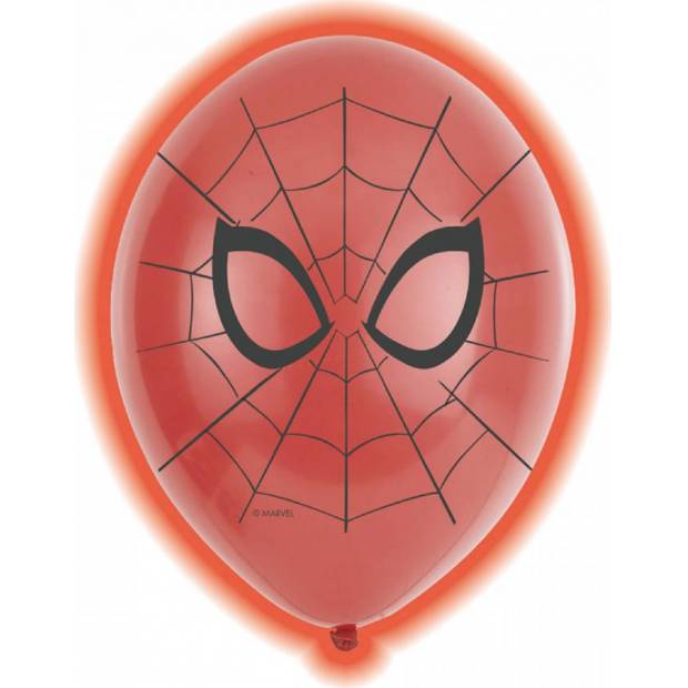 Latexový balónek Spiderman 5ks svítící s led žárovkou 27,5cm - Amscan