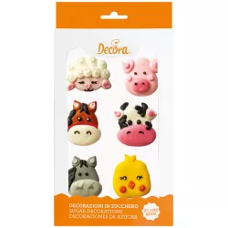 Cukrová dekorace na dort zvířátka z farmy 6ks - Decora
