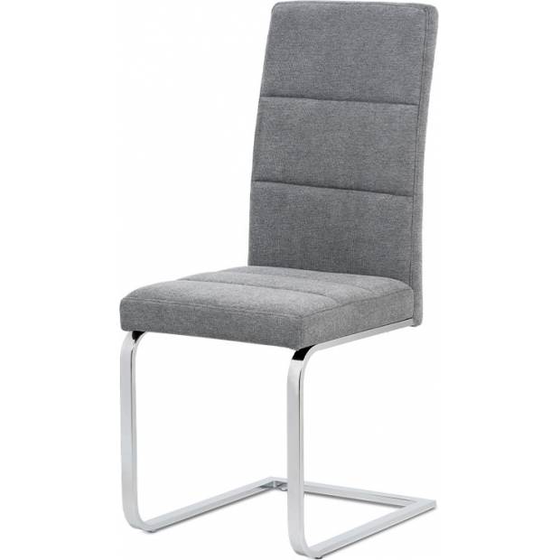 Jídelní židle, šedá látka, kovová chromovaná pohupová podnož B931N GREY2 Art