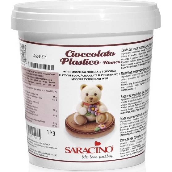 Modelovací čokoláda bílá 1kg - Saracino