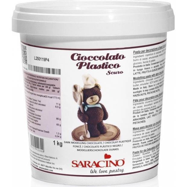 Modelovací čokoláda tmavá 1kg - Saracino