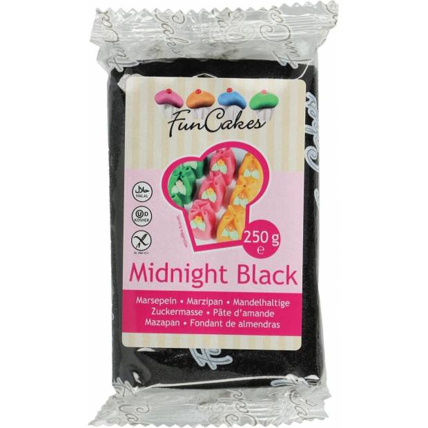 Vynikající marcipán 1:5 černý Midnight Black 250g - FunCakes