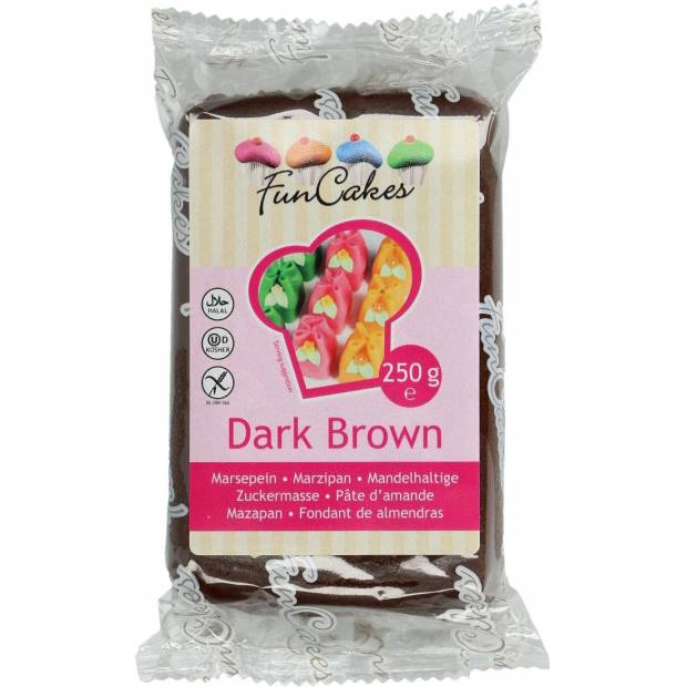 Vynikající marcipán tmavě hnědý Dark Brown 250g 1:5 - FunCakes
