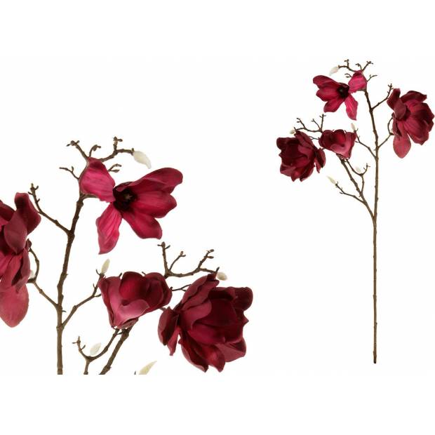 Magnolie, 4 květy, bordo barva. UKK211-BOR Art