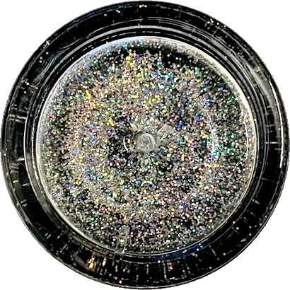 Dekorativní prachová glitterová barva Sugarcity (10 ml) Silver Hologram 5803 dortis