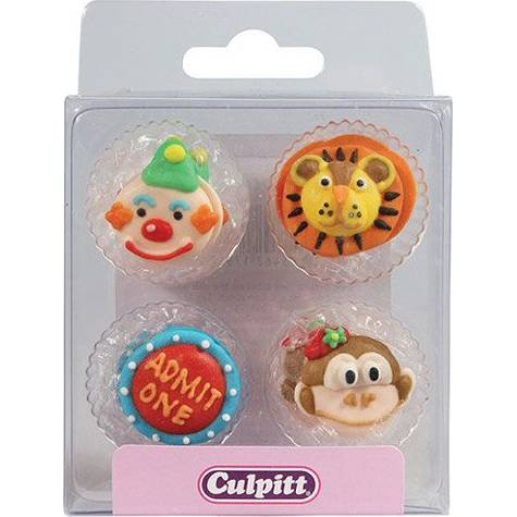 Cukrové zdobení klaun, lev a opice 12ks - Culpitt