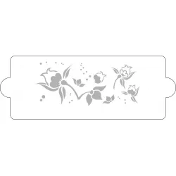 Stencil na dort 34x12cm Květy - Martellato